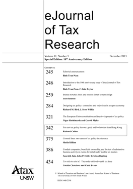 Ejournal of Tax Research