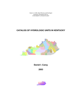Catalog of Hydrologic Units in Kentucky