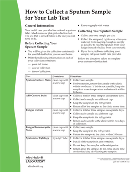 How to Collect a Sputum Sample for Your Lab Test