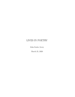 Lives in Poetry