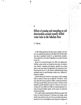 Effects of Grazing and Trampling on Soil Deterioration Around Recently Drilled Water Holes in the Sahelian Zone