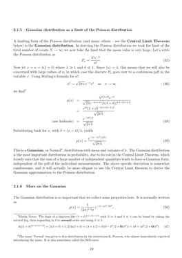 2.1.5 Gaussian Distribution As a Limit of the Poisson Distribution a Limiting