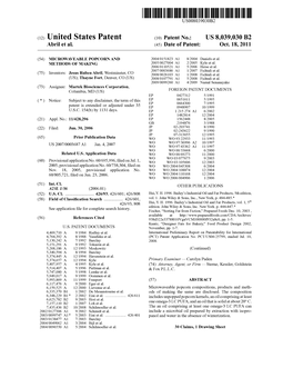 (12) United States Patent (10) Patent No.: US 8,039,030 B2 Abrill Et Al
