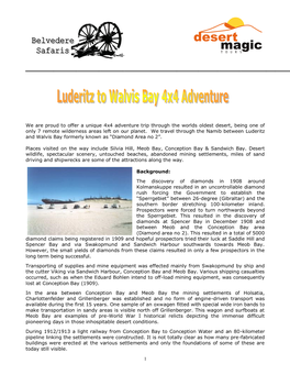 Coastways Tours and URI Adventures Joint Forces Offering This Trip Into the Namib Desert Between Luderitz and Walvis