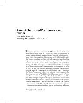 Domestic Terror and Poe's Arabesque Interior