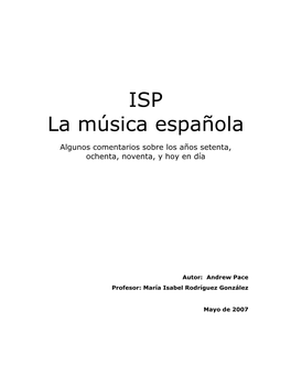 Proyecto ISP La Música Española