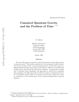 Canonical Quantum Gravity and the Problem of Time