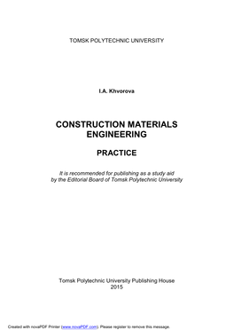 Construction Materials Engineering