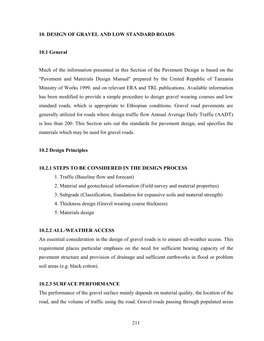 10. Design of Gravel and Low Standard Roads