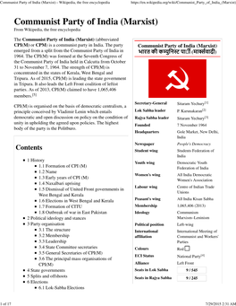 Communist Party of India (Marxist) - Wikipedia, the Free Encyclopedia