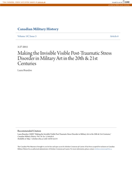 Making the Invisible Visible Post-Traumatic Stress Disorder in Military Art in the 20Th & 21St Centuries