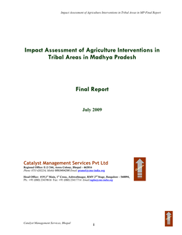 Impact Assessment of Agriculture Interventions in Tribal Areas in MP-Final Report