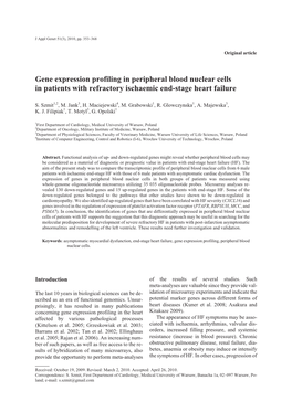 Gene Expression Profiling in Peripheral Blood Nuclear Cells in Patients with Refractory Ischaemic End-Stage Heart Failure