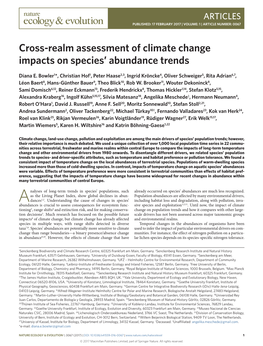 Cross-Realm Assessment of Climate Change Impacts on Species' Abundance Trends