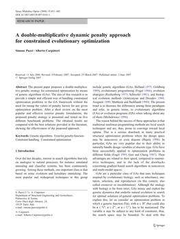 A Double-Multiplicative Dynamic Penalty Approach for Constrained Evolutionary Optimization