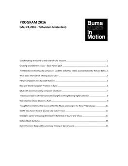 Program BMIM 2016