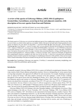 Lepidoptera: Geometridae, Larentiinae), Occurring in Iran and Adjacent Countries, with Description of Two New Species from Iran and Pakistan