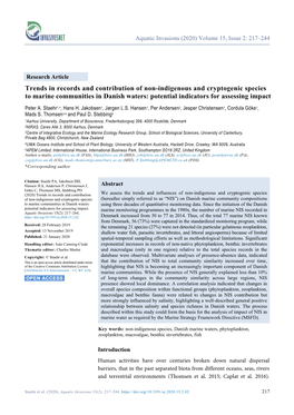 Trends in Records and Contribution of Non-Indigenous and Cryptogenic Species to Marine Communities in Danish Waters: Potential Indicators for Assessing Impact