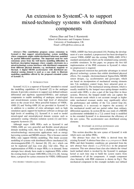 An Extension to Systemc-A to Support Mixed-Technology Systems with Distributed Components