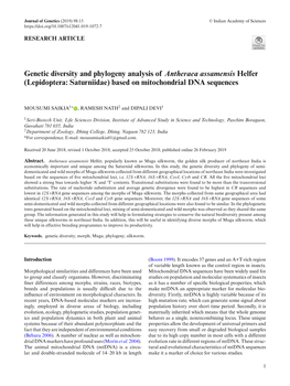 Lepidoptera: Saturniidae) Based on Mitochondrial DNA Sequences