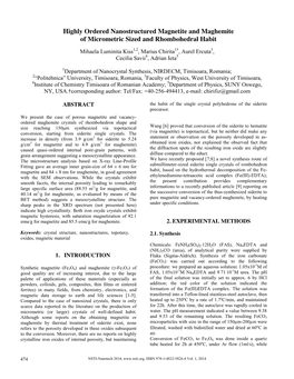 Highly Ordered Nanostructured Magnetite and Maghemite of Micrometric Sized and Rhombohedral Habit