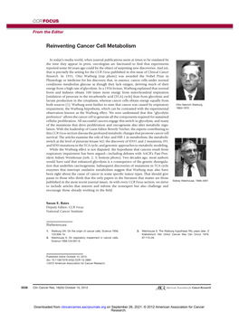 Reinventing Cancer Cell Metabolism