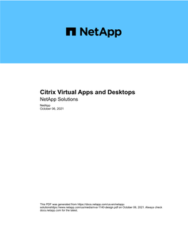 Citrix Virtual Apps and Desktops Netapp Solutions Netapp October 06, 2021