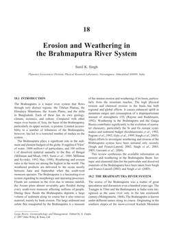 Erosion and Weathering in the Brahmaputra River System