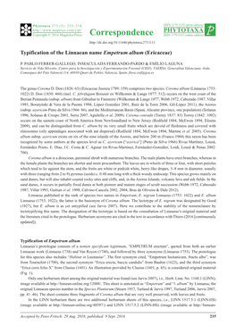 Correspondence PHYTOTAXA