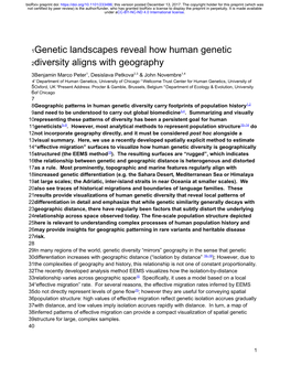 Genetic Landscapes Reveal How Human Genetic Diversity Aligns With