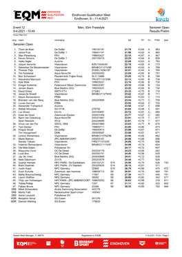 11-4-2021 Event 12 Men, 50M Freestyle