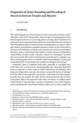 Pragmatics of Fraus: Encoding and Decoding of Deceit in Seneca's Troades Andthyestes