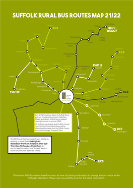 Suffolk Rural Bus Routes Map 21/22