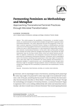 Fermenting Feminism As Methodology and Metaphor Approaching Transnational Feminist Practices Through Microbial Transformation