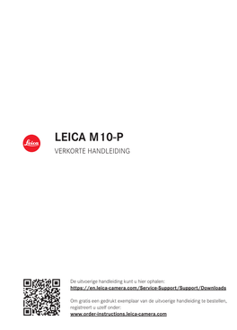 Leica M10-P Verkorte Handleiding
