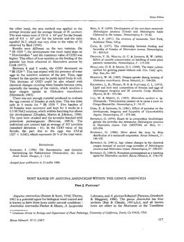 Host Range of Anguina Amsinckiae Within the Genus Ansinckia