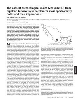 The Earliest Archaeological Maize (Zea Mays L.) from Highland Mexico: New Accelerator Mass Spectrometry Dates and Their Implications