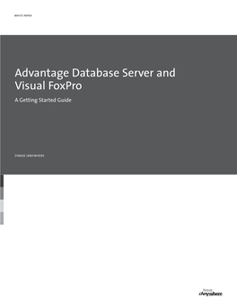 Advantage Database Server and Visual Foxpro Getting Started Guide