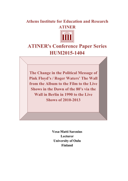 ATINER's Conference Paper Series HUM2015-1404