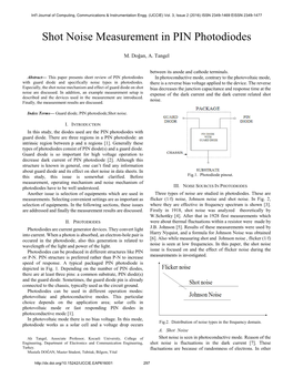 Shot Noise Measurement in PIN Photodiodes