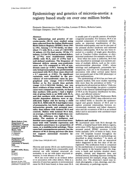 Registry Based Study on Over One Million Births 455