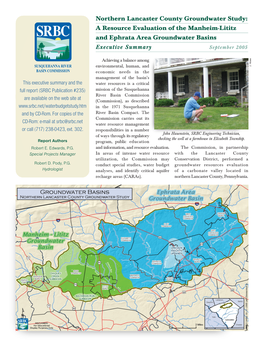 Northern Lancaster County Groundwater Study Executive