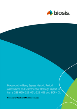 Historic Period Assessment and Statement of Heritage Impact for Items G2B H60, G2B H61, G2B H63 and SICPH CL