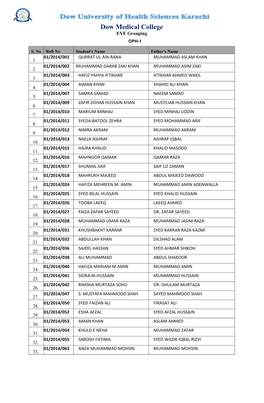 Dow Medical College EYE Grouping OPH-1