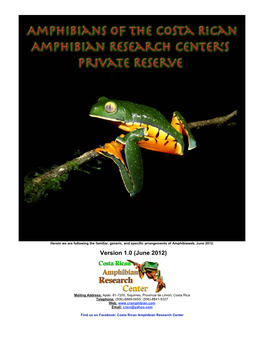 Amphibians of the CRARC