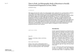 Time to Push: an Ethnographic Study of Reactions to Socially Unsanctioned Pregnancies in Gozo, Malta