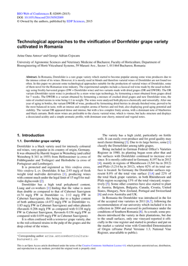 Technological Approaches to the Vinification of Dornfelder Grape Variety Cultivated in Romania