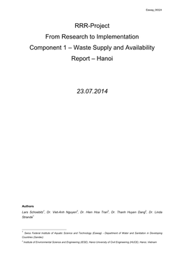 Waste Supply and Availability Report – Hanoi 23.07.2014