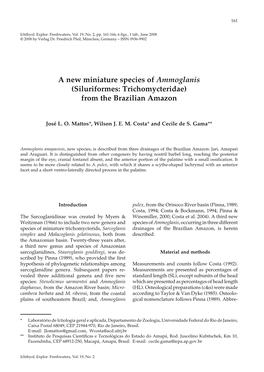 (Siluriformes: Trichomycteridae) from the Brazilian Amazon