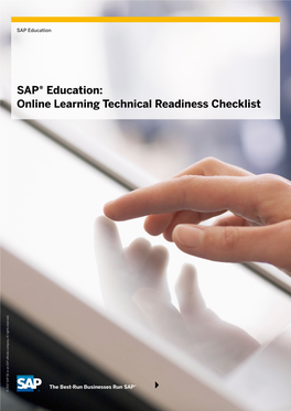 SAP® Education: Online Learning Technical Readiness Checklist